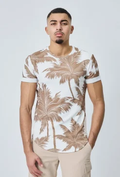 T-shirt à imprimé palmiers