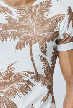 T-shirt à imprimé palmiers