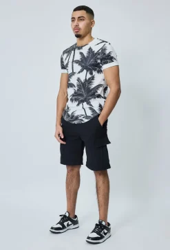 T-shirt à imprimé palmiers