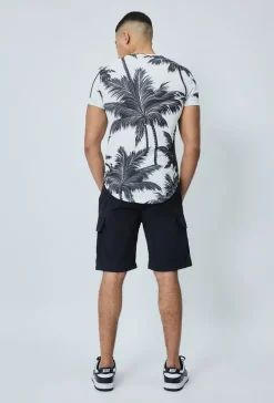 T-shirt à imprimé palmiers