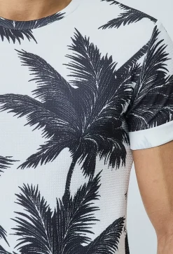 T-shirt à imprimé palmiers