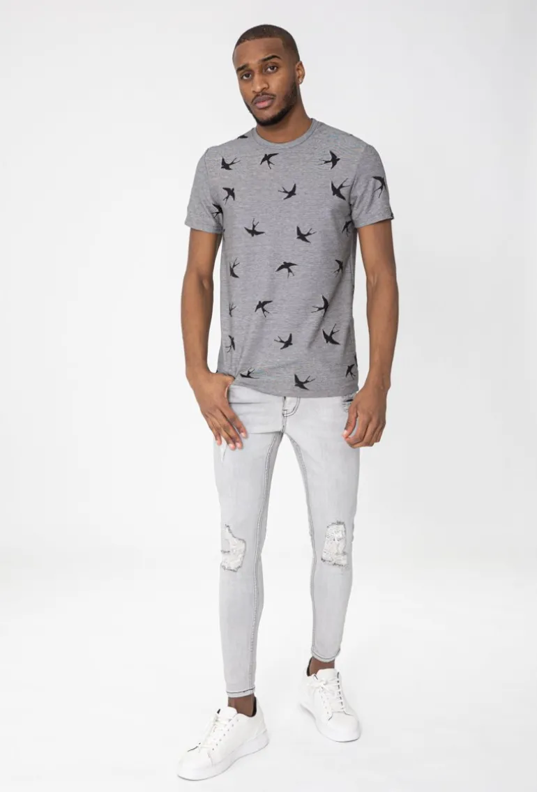 T-shirt à motifs hirondelles