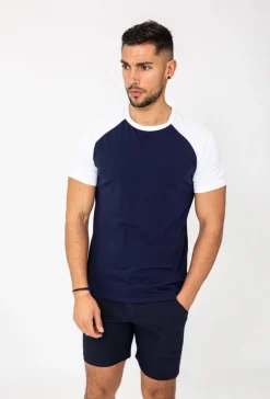T-shirt avec manches raglan contrastantes