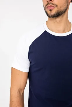 T-shirt avec manches raglan contrastantes