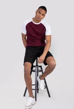 T-shirt avec manches raglan contrastantes