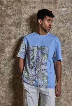 T-shirt bimatiere à motifs abstraits