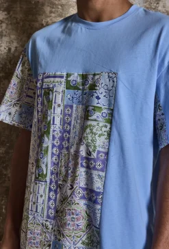 T-shirt bimatiere à motifs abstraits