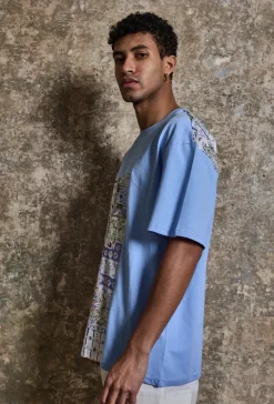 T-shirt bimatiere à motifs abstraits