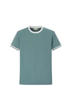T-shirt cotelé style baseball