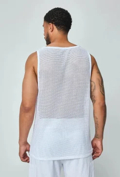 T-shirt débardeur uni à multiples trous