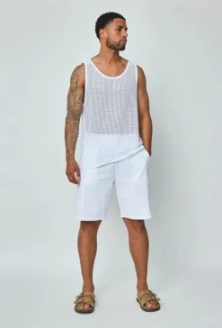 T-shirt débardeur uni à multiples trous