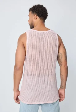 T-shirt débardeur uni à multiples trous