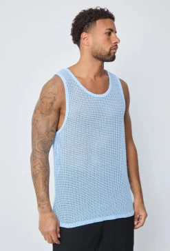 T-shirt débardeur uni à multiples trous