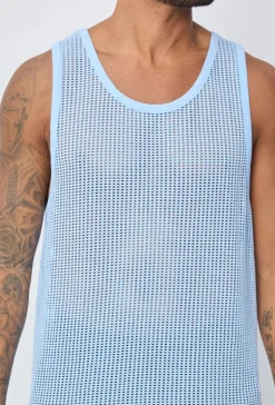 T-shirt débardeur uni à multiples trous