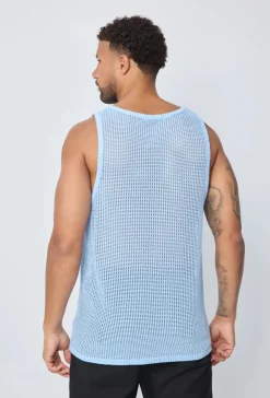 T-shirt débardeur uni à multiples trous