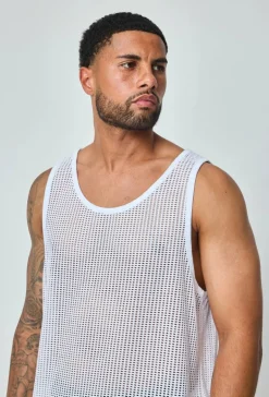 T-shirt débardeur uni à multiples trous