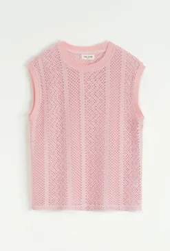 T-shirt débardeur uni en tricot