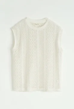 T-shirt débardeur uni en tricot