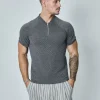 T-shirt gaufré à zip