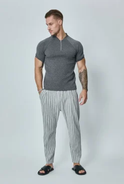 T-shirt gaufré à zip