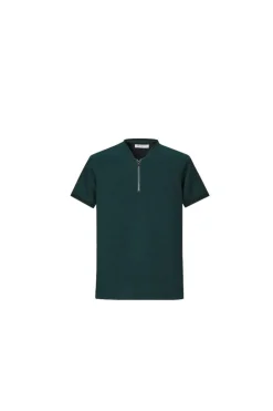 T-shirt gaufré à zip