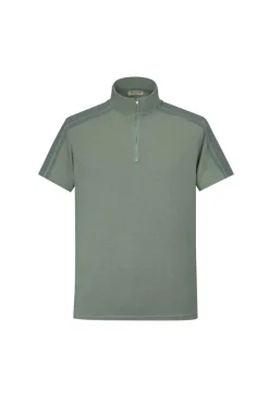 T-shirt maille à col montant zippée