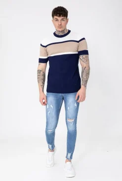 T-shirt maille tricolore