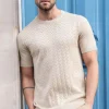 T-shirt manches courtes à motifs en maille