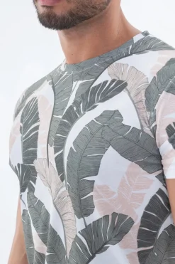 T-shirt manches courtes à motifs plumes
