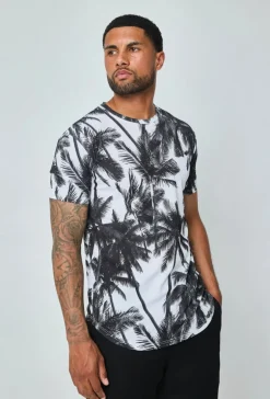 T-shirt manches courtes à motifs palmiers