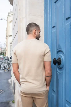 T-shirt manches courtes à motifs en maille