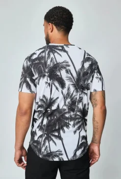 T-shirt manches courtes à motifs palmiers