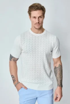 T-shirt manches courtes à motifs en maille