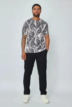 T-shirt manches courtes à motifs feuillage