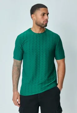 T-shirt manches courtes uni texturé