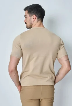 T-shirt manches courtes uni en maille