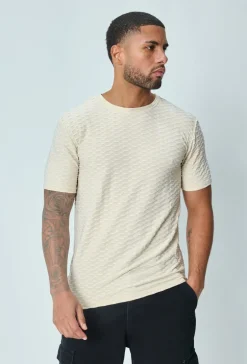 T-shirt manches courtes uni texturé