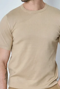 T-shirt manches courtes uni en maille