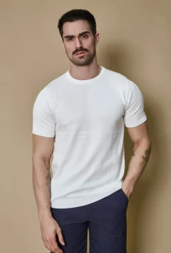 T-shirt manches courtes uni en maille