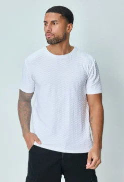 T-shirt manches courtes uni texturé