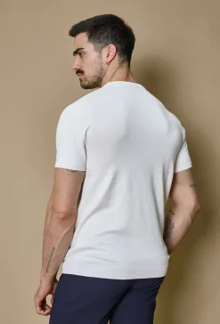 T-shirt manches courtes uni en maille