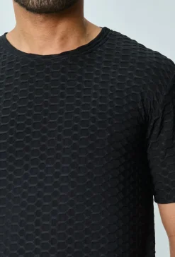 T-shirt manches courtes uni texturé
