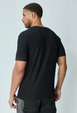 T-shirt manches courtes uni texturé