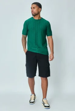 T-shirt manches courtes uni texturé