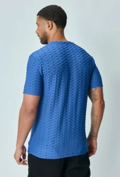 T-shirt manches courtes uni texturé