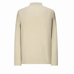 T-shirt manches longues col montant en coton de couleur uni