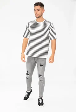 T-shirt oversize à rayure