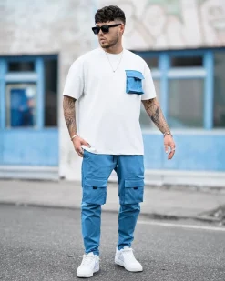 T-shirt oversize avec poches à rabat