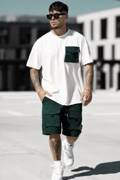 T-shirt oversize avec poches à rabat