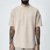 T-shirt épais à carreaux matelassés oversize